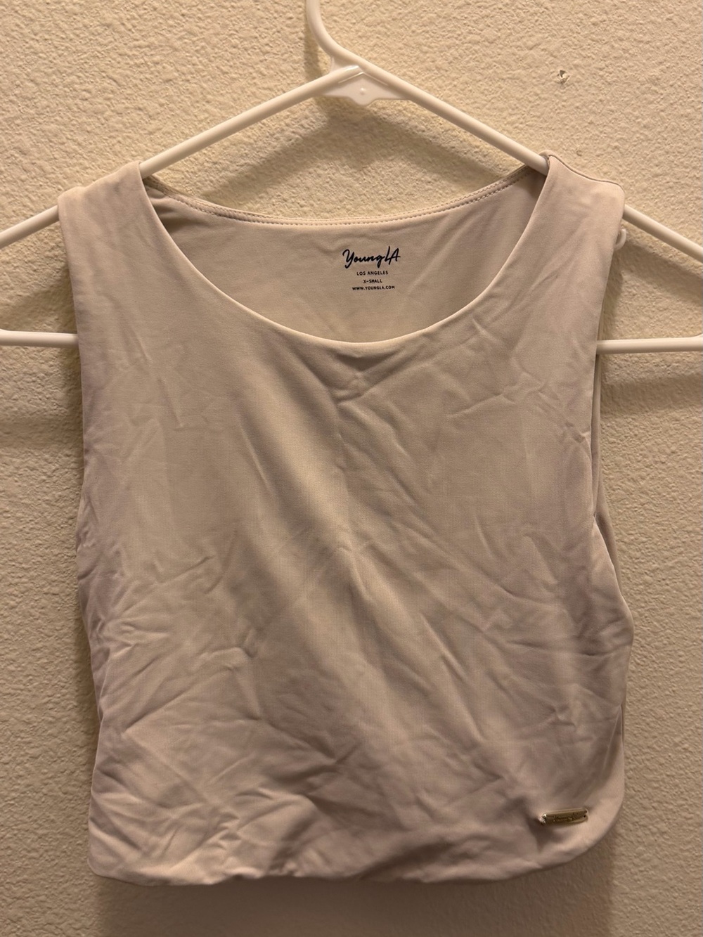 YoungLA Cream Sleeveless Crop Tank Top